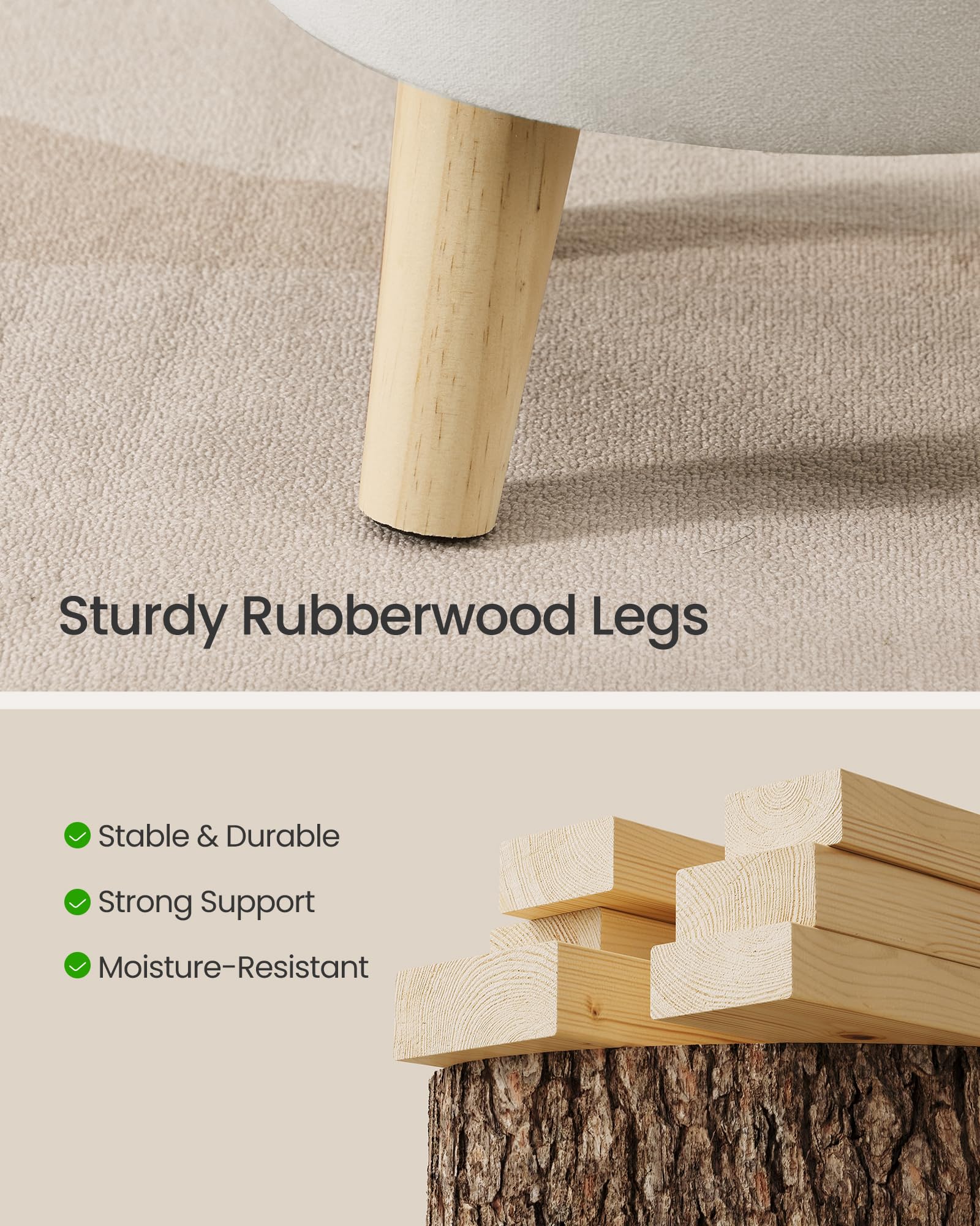 Songmics felt pads protect floors and prevent slipping.