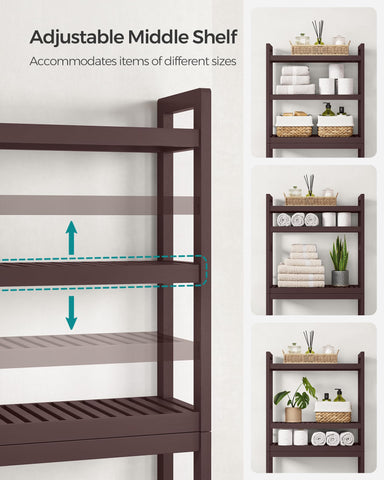 Songmics over-the-toilet storage with 4 hooks and toilet paper holder