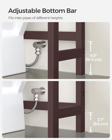 Songmics over-the-toilet storage middle shelf adjustable to three heights