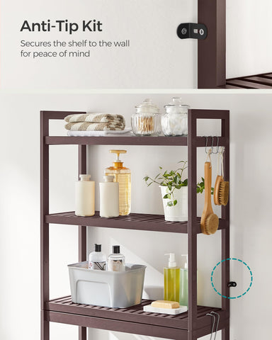 Songmics bottom space over toilet fits over washers or bins