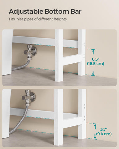 SONGMICS includes four hooks for towel and accessory storage.