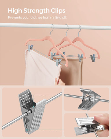 Songmics 30-hanger set organizes blouses and trousers together for tidy wardrobes