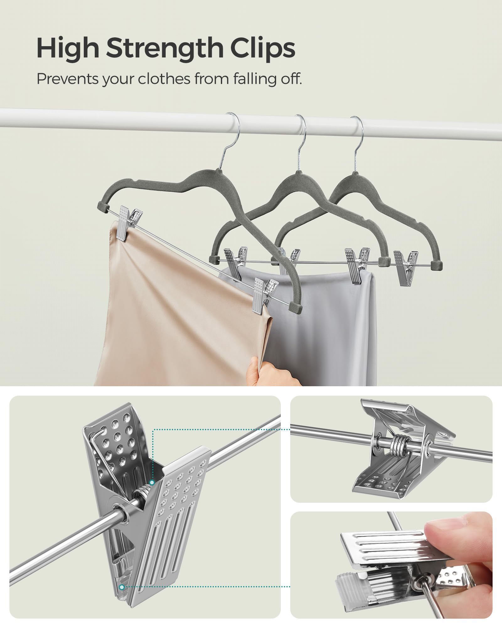 SONGMICS pack-of-30 velvet hangers helps organize outfits efficiently