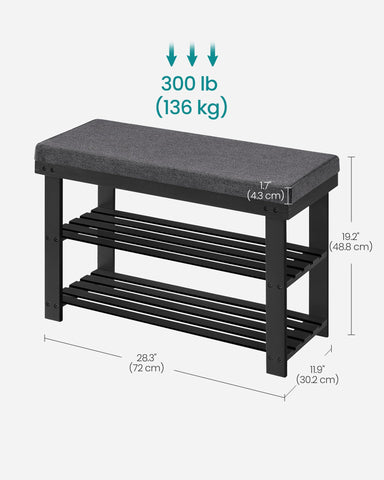 Songmics packaging and instructions show included hardware for assembly.