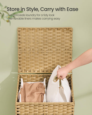 Songmics PE rattan weave adds natural style and breathability.
