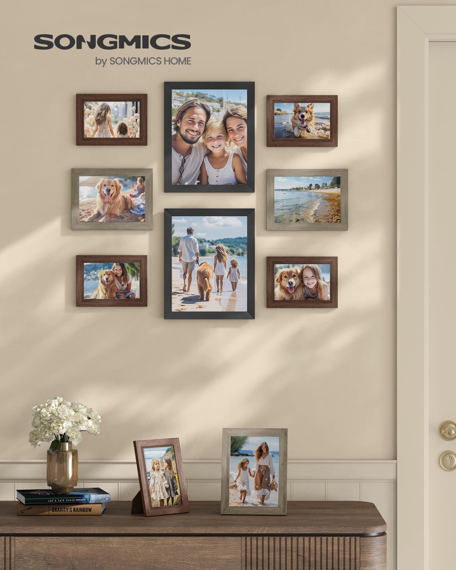 SONGMICS picture frames glass-front collection, showcasing clear protection for cherished photos.