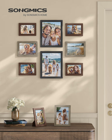 SONGMICS picture frames glass-front collection, showcasing clear protection for cherished photos.