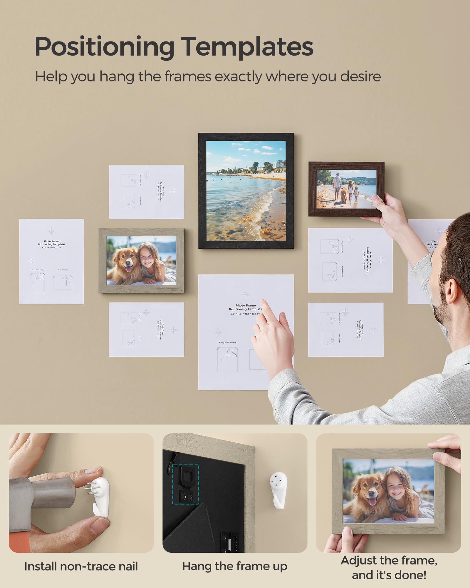 SONGMICS picture frames MDF material, durable finish with elegant look.