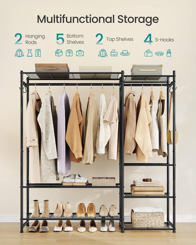 Songmics wardrobe metal frame close-up with screws illustrating durability