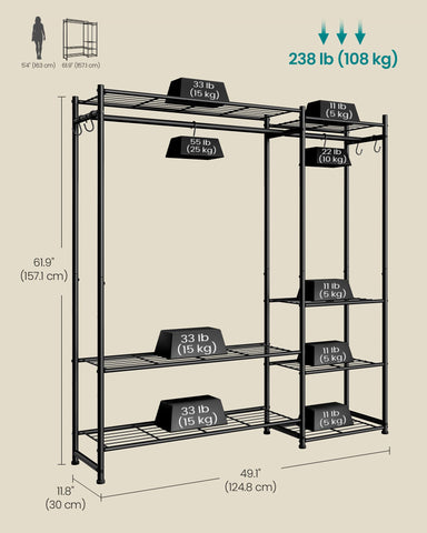 Songmics wardrobe underneath space ideal for shoes and boots