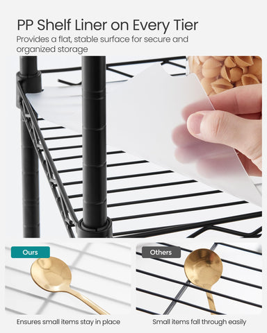 SONGMICS PP shelf liners providing flat surface and item security