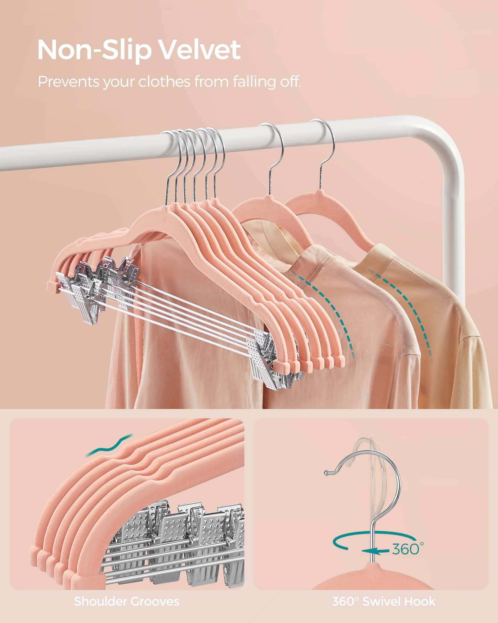 Songmics PVC-end clips prevent fabric impressions and clip marks during use