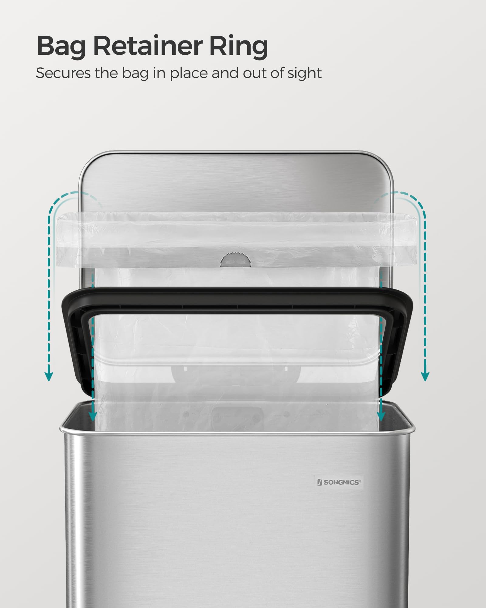 SONGMICS soft-close operation minimizes noise during use.