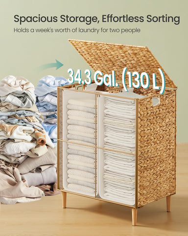 Songmics raised wooden feet keep the basket off damp floors
