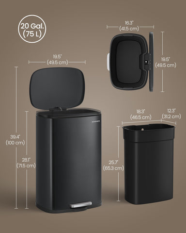 SONGMICS rear-mounted handle enables easy repositioning around the kitchen.