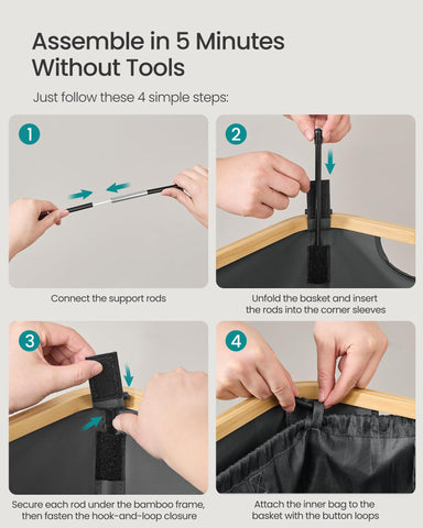 SONGMICS bin assembly in minutes for quick setup