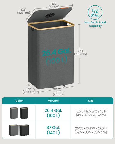 SONGMICS recycling bin dimensions fit kitchen corners and optimize space