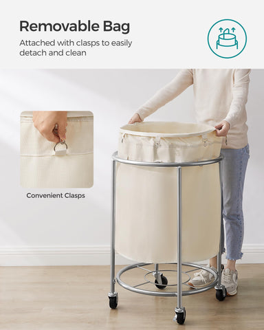 Songmics removable PVC-lined bag attaches to the frame securely