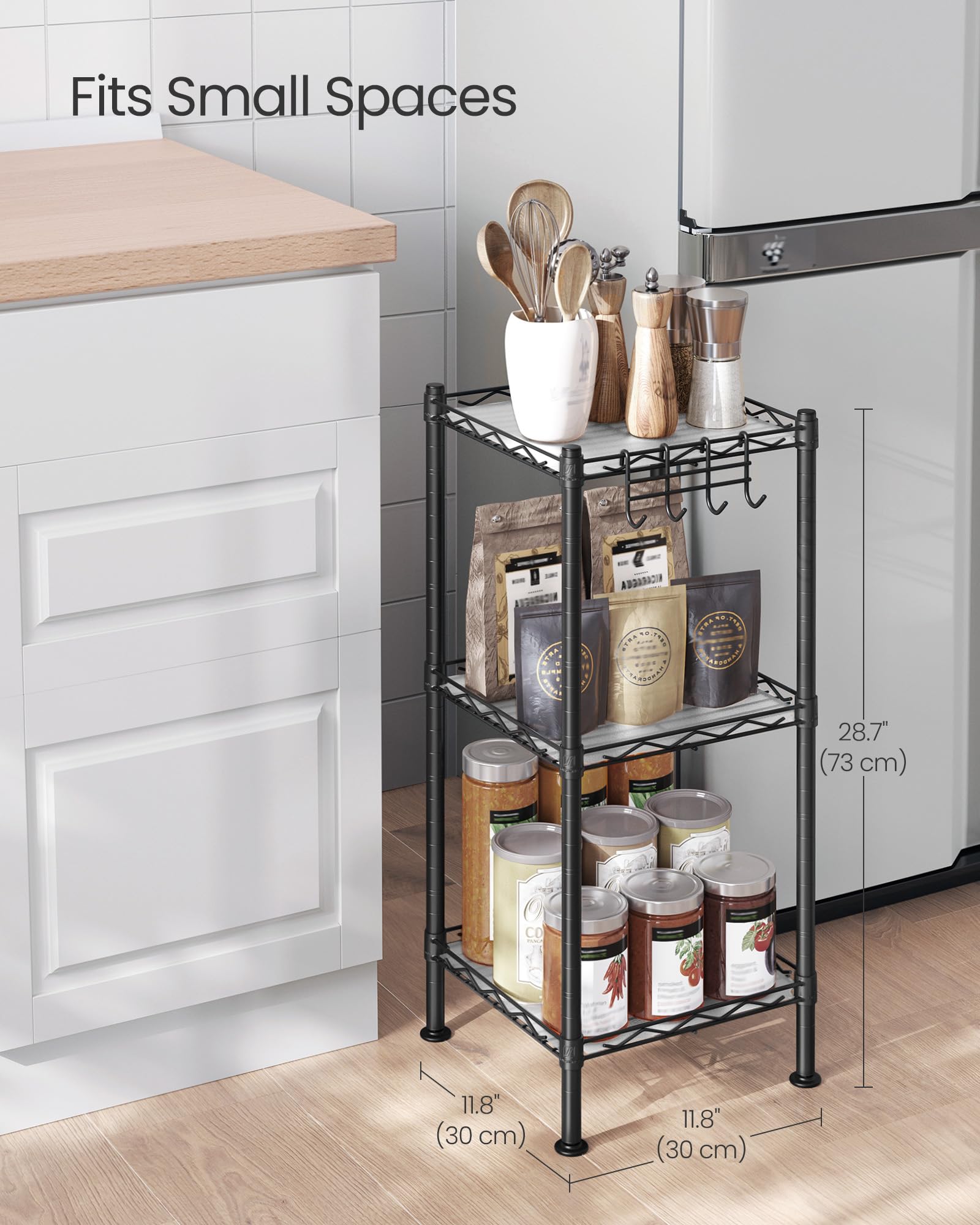 SONGMICS 4-in-1 removable hook feature for versatile mounting