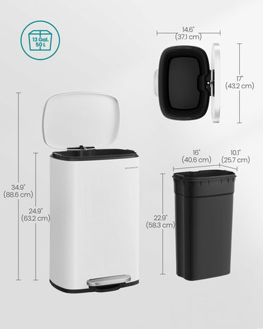Songmics removable inner bucket for easy bag changes