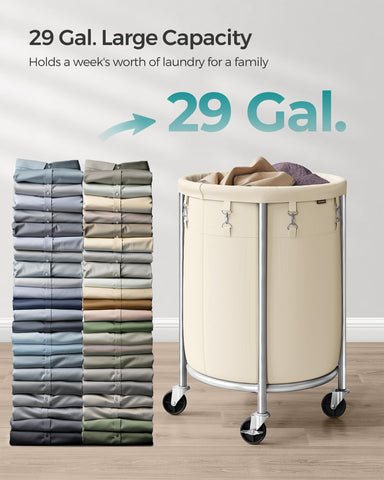 SongMics removable laundry bag with clasps keeps contents secure.