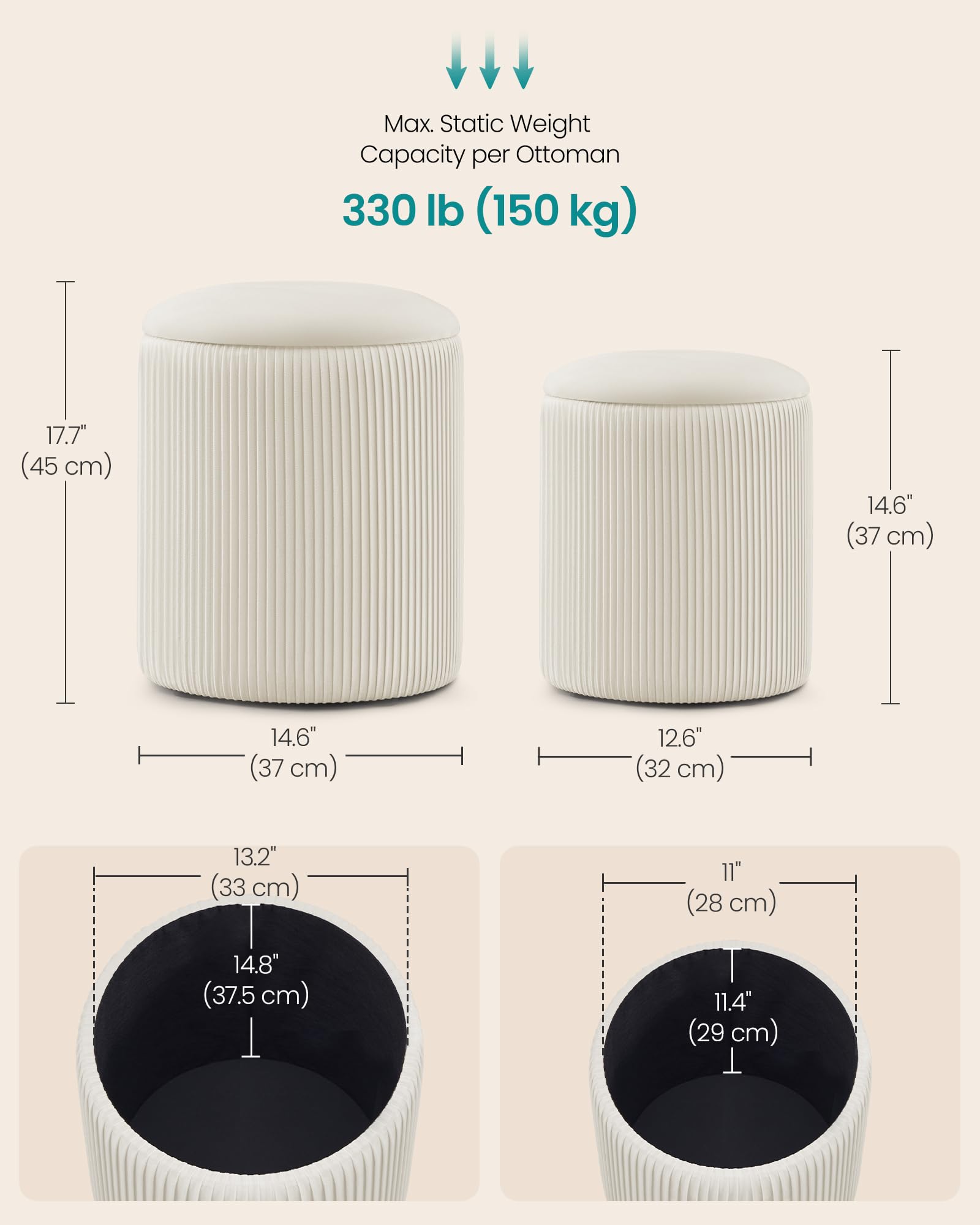 SONGMICS removable lid makes access easy and storage neat.