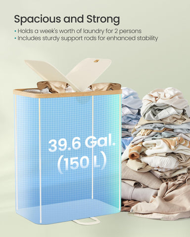 SONGMICS removable liner bag enables easy transport from bedroom to laundry