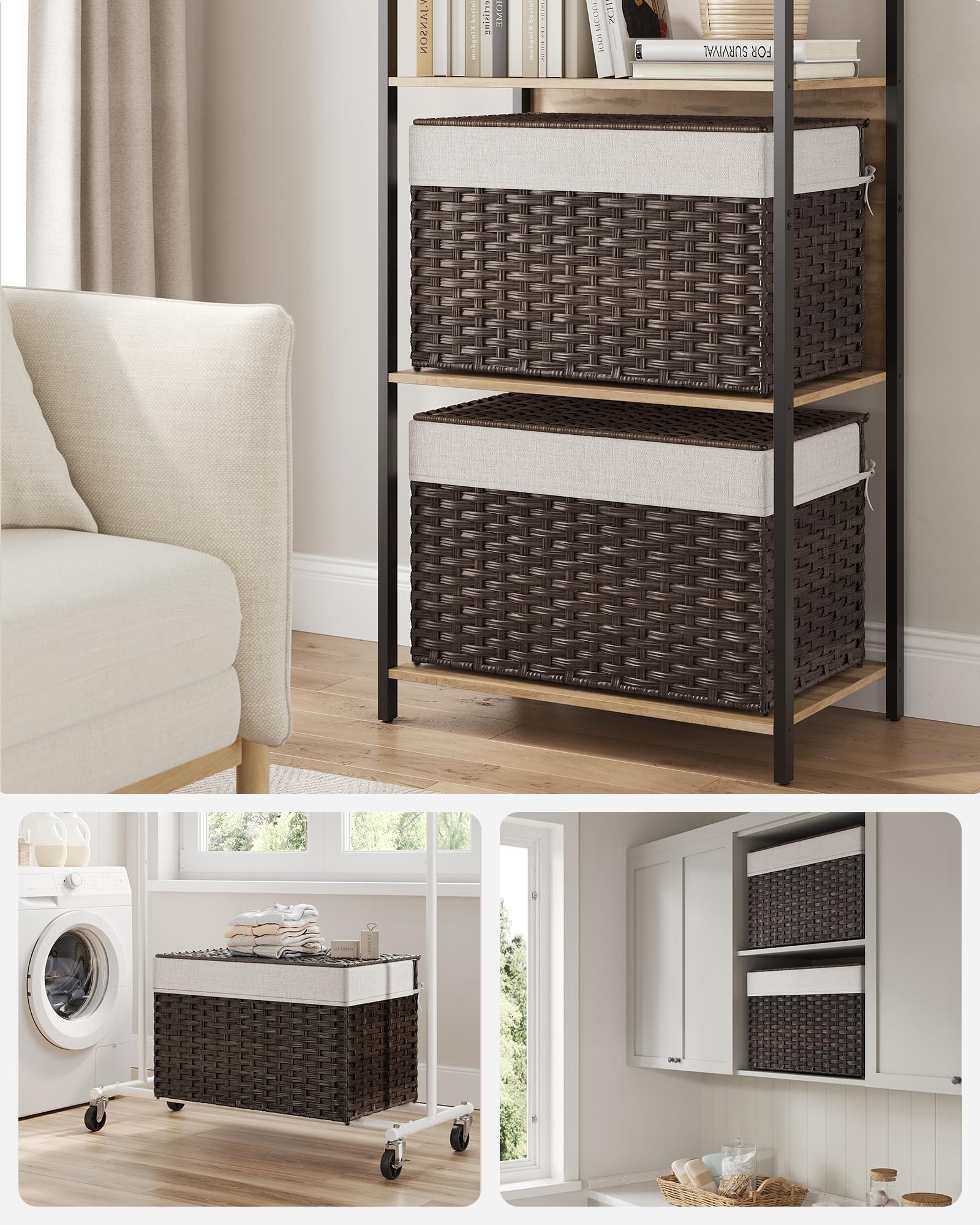 SONGMICS removable liner in a blanket-bin, washable and easy to clean.