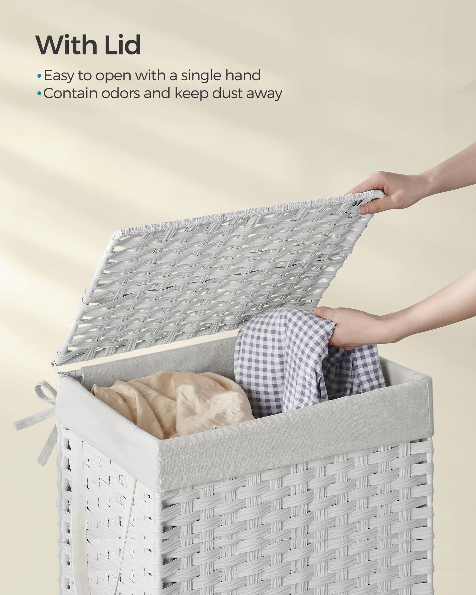 SONGMICS removable liner with handles for simple laundry transport