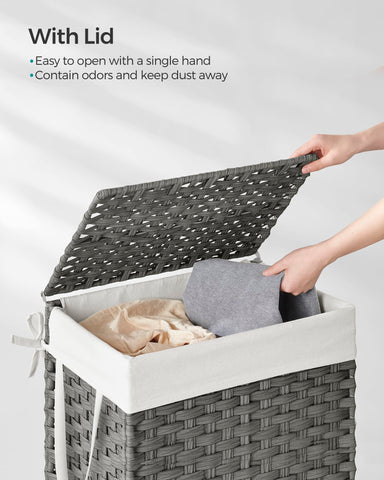 SONGMICS removable liner with handles makes transporting laundry easy.