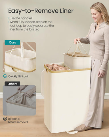 SONGMICS removable liners for simple bag removal and transport.