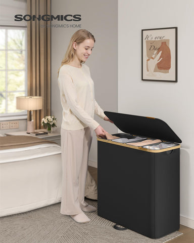 Songmics removable liners enable easy transport of sorted laundry