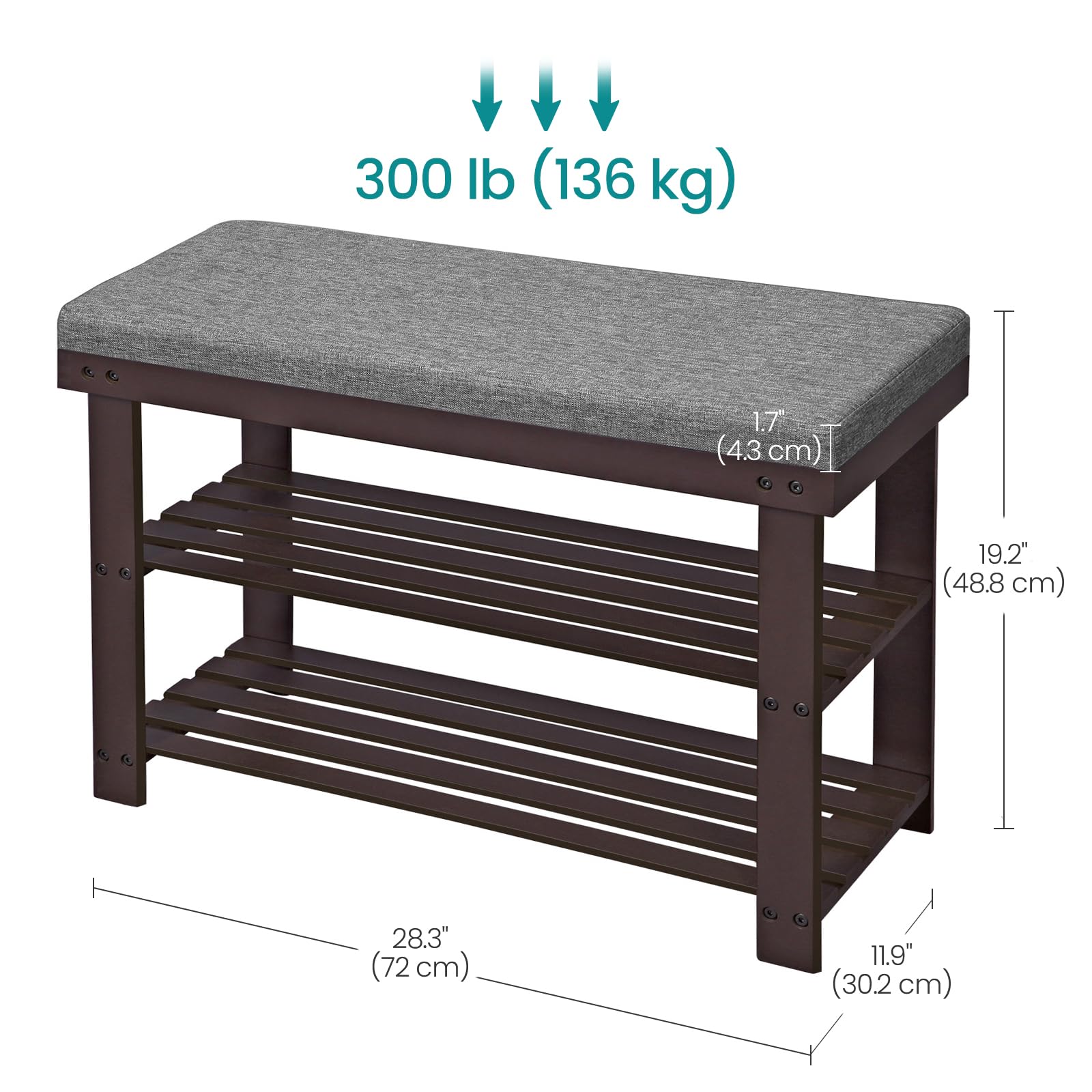 Strong seat supports up to 300 lb for reliable use