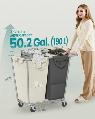 Songmics laundry bags attach and detach securely for flexible sorting and cleaning.