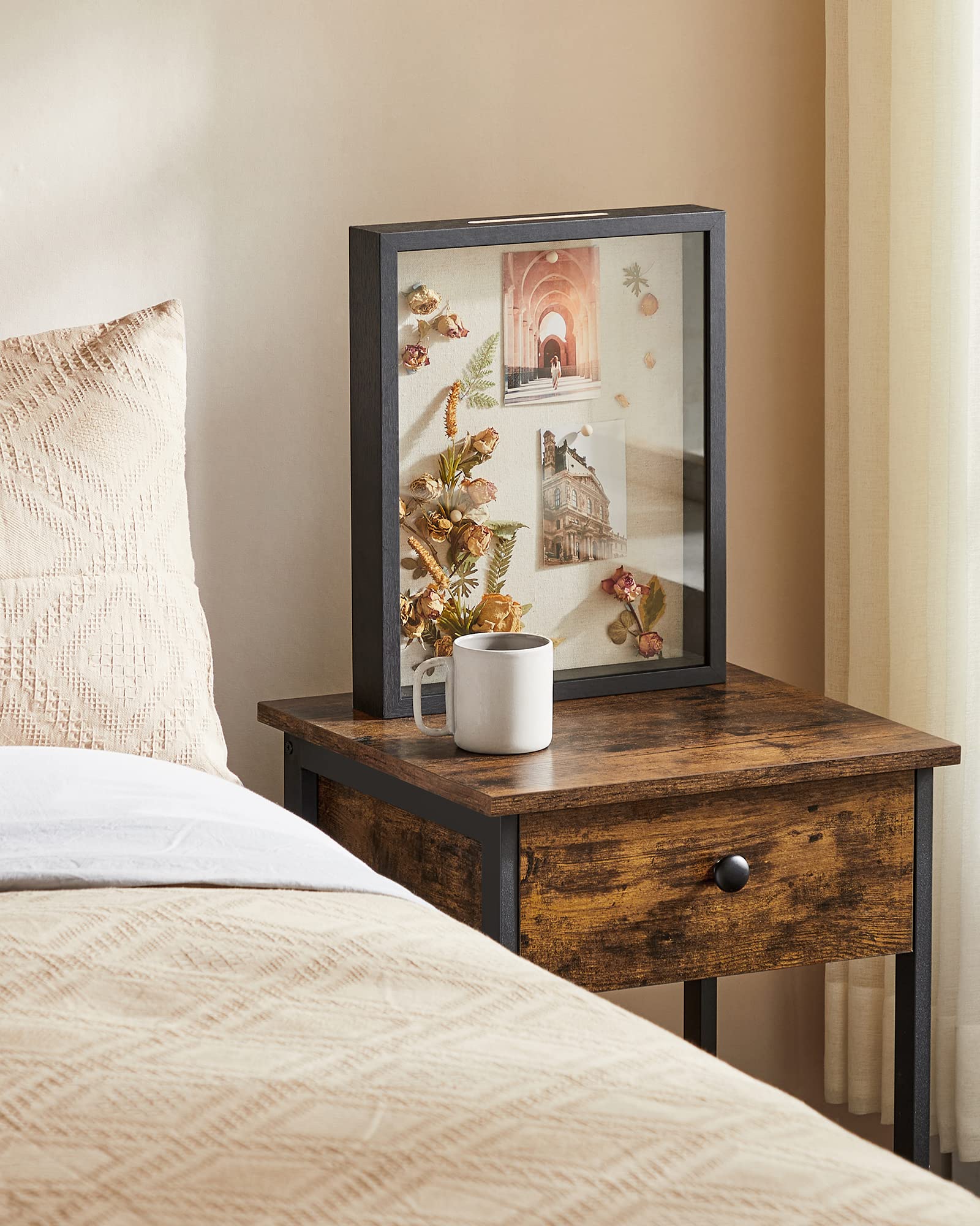SONGMICS deep 1.5 inch shadow box frame supports layered memories.