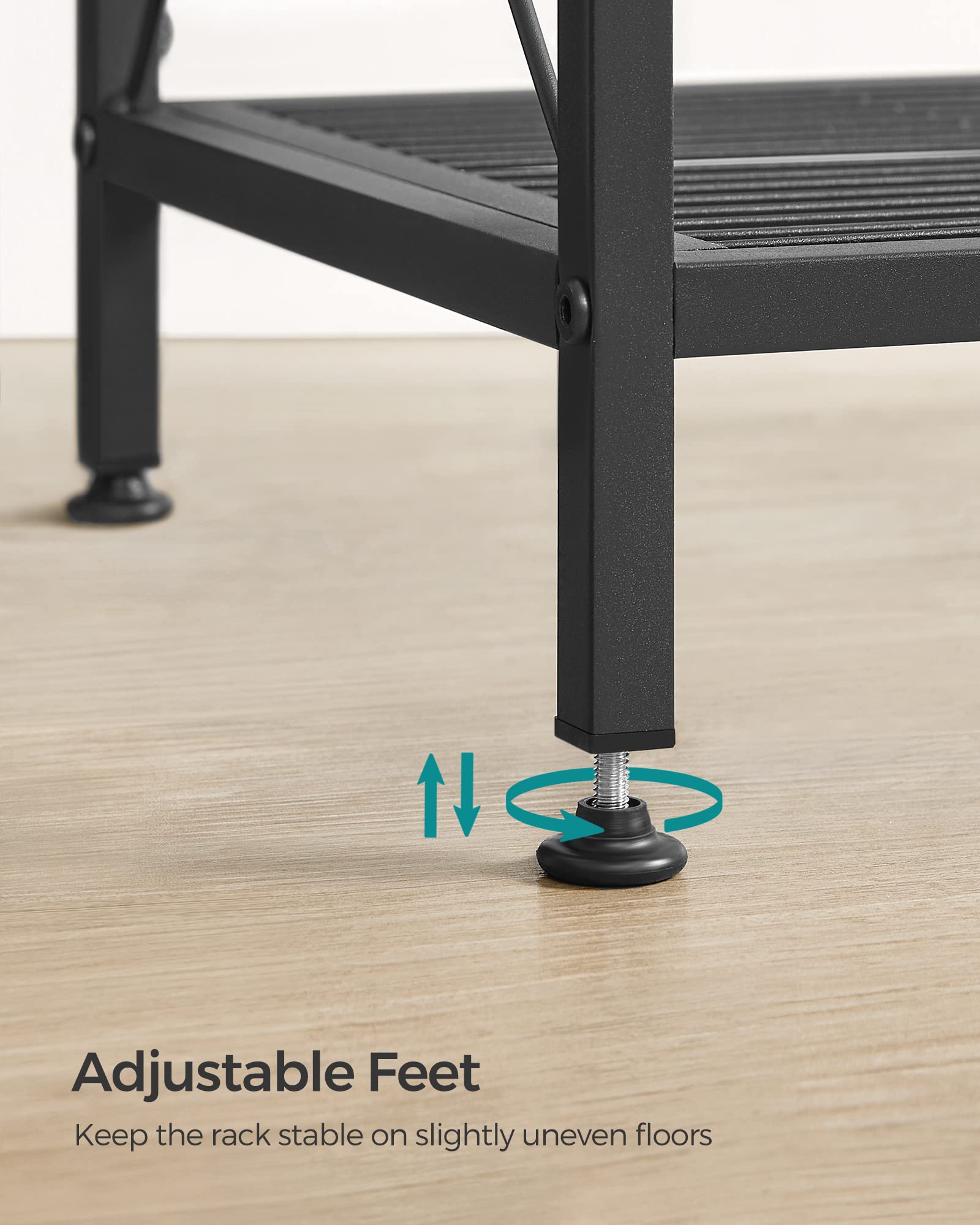 SONGMICS shelves hold up to 110 lb for reliable storage.