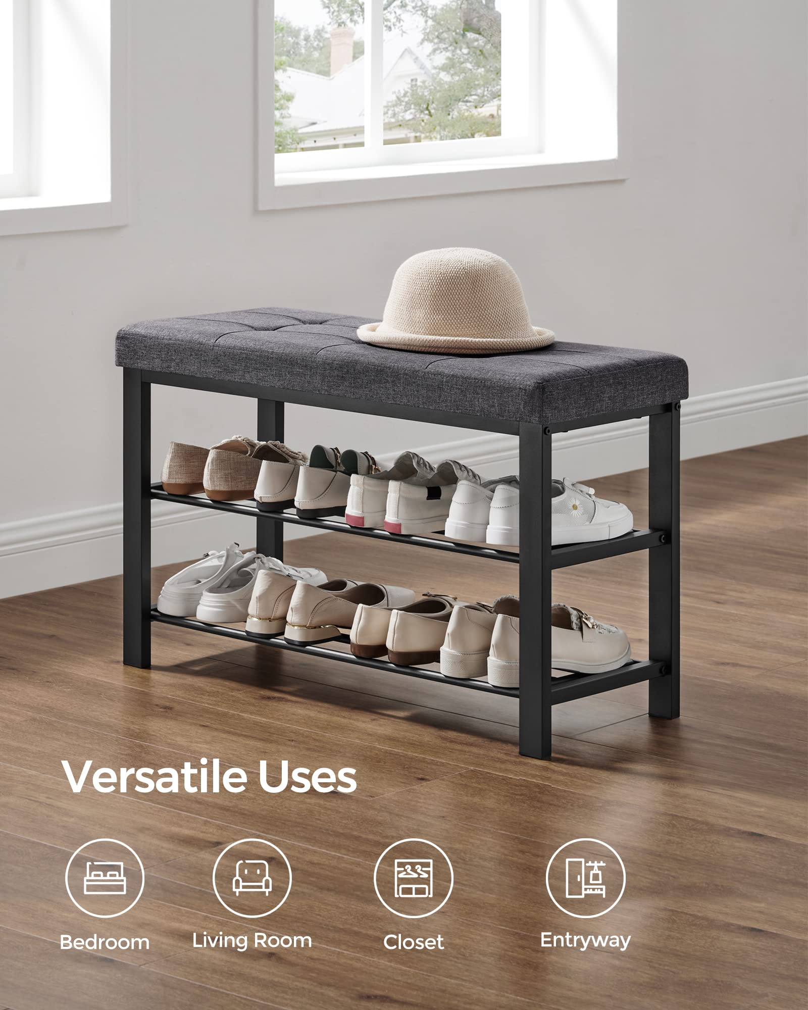 Songmics shoe bench bedroom end-stool provides convenient extra seating