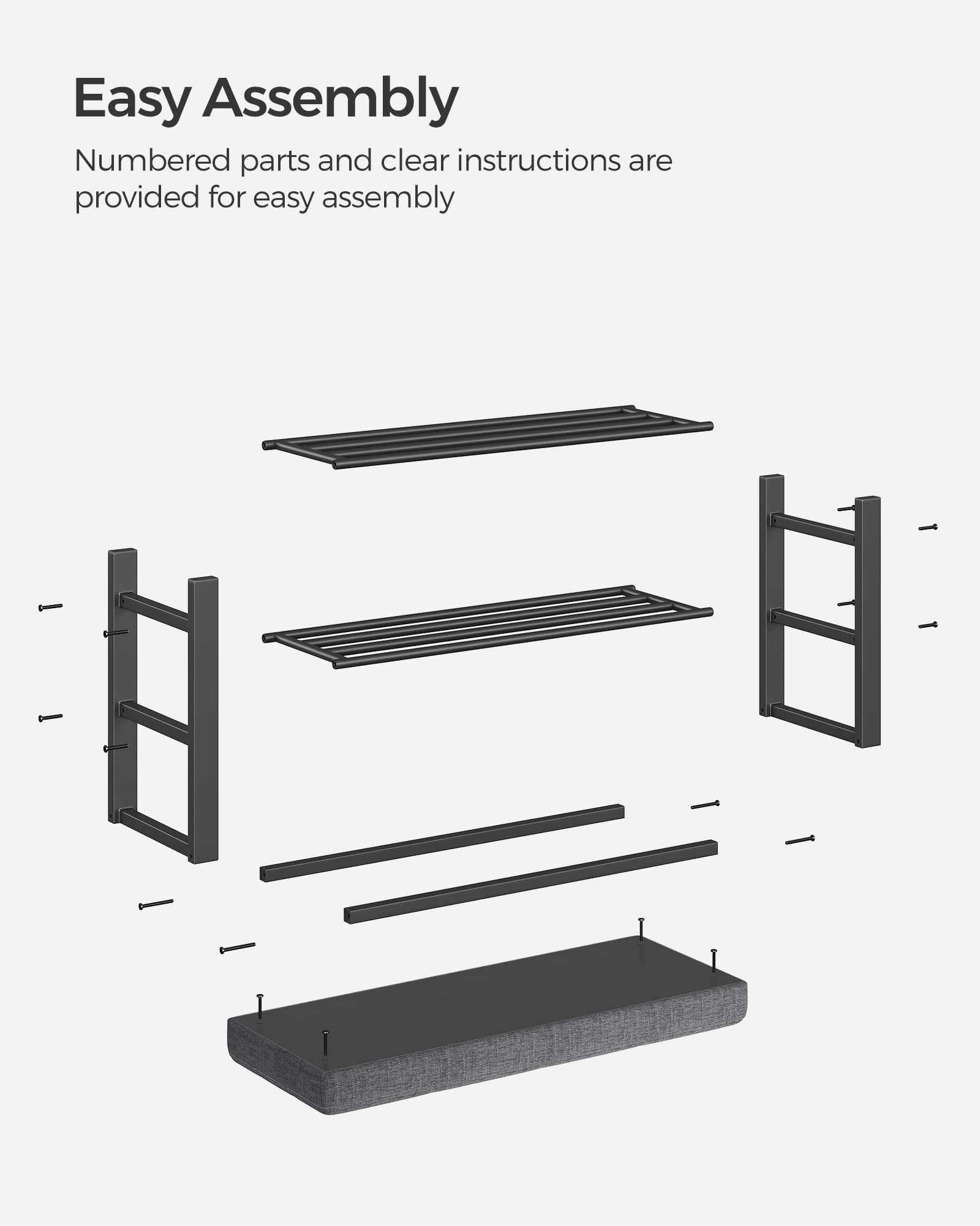 Songmics shoe bench max-load-300-lb demonstrates strong stability