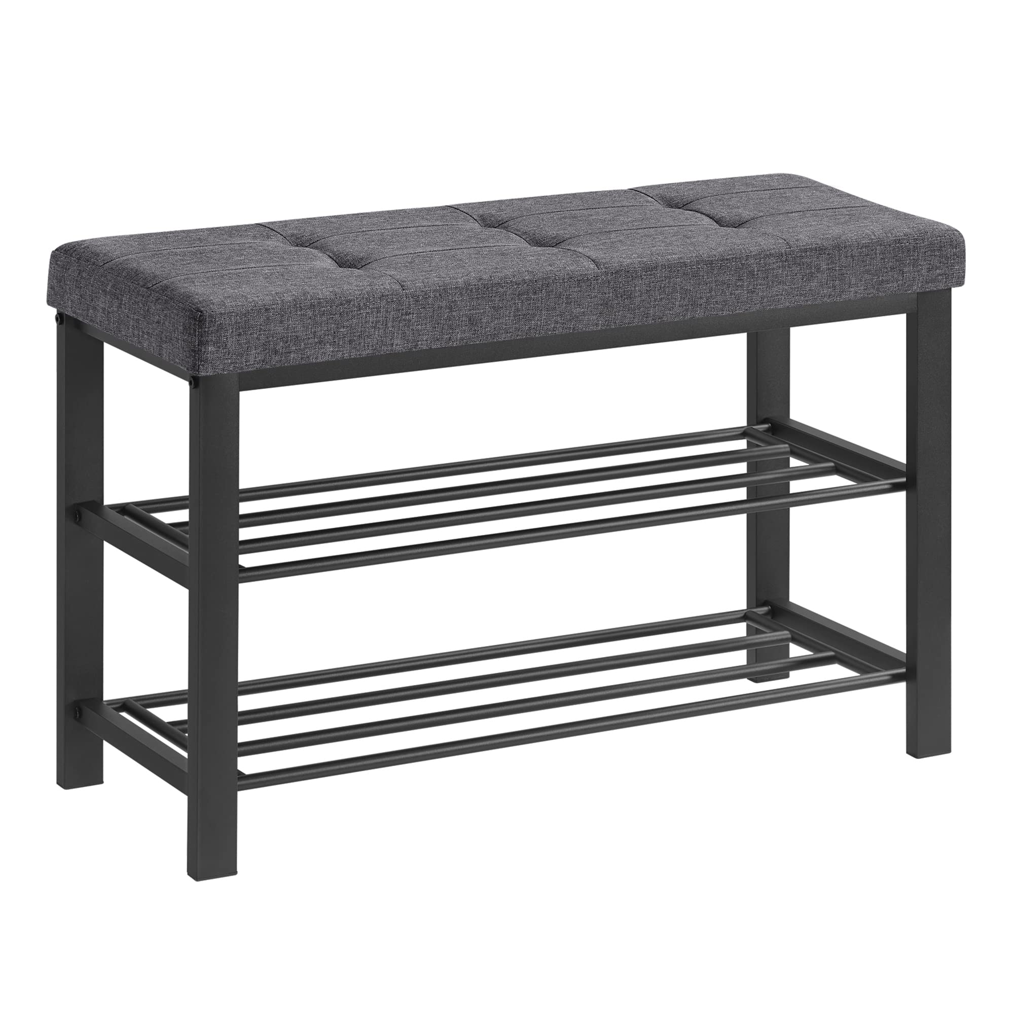 Songmics shoe bench frame detail highlights sturdy steel support