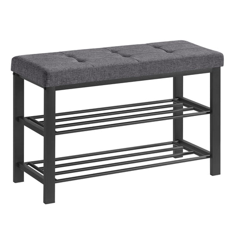 Songmics shoe bench frame detail highlights sturdy steel support