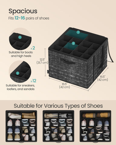 SongMics shoe organizer foldable design that flat-folds when not in use