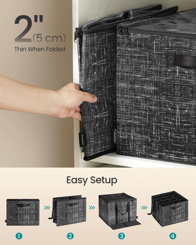 SongMics shoe organizer in ink black fits neatly on a closet shelf