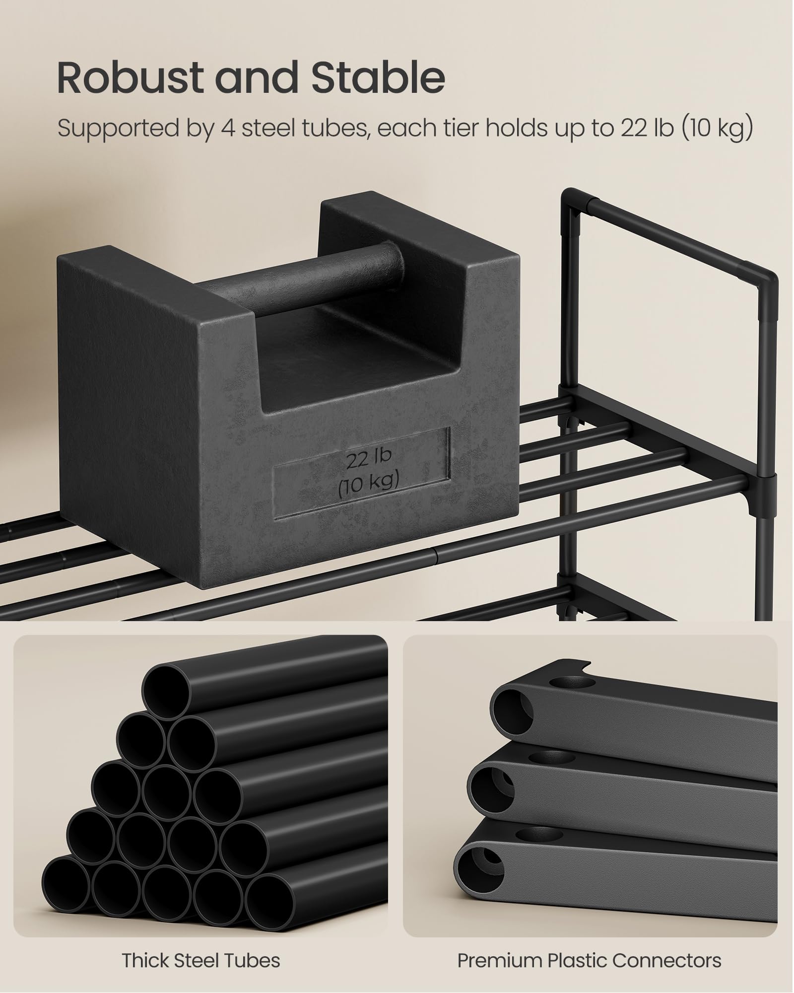 SONGMICS 4-Tier entryway organization in a tight foyer
