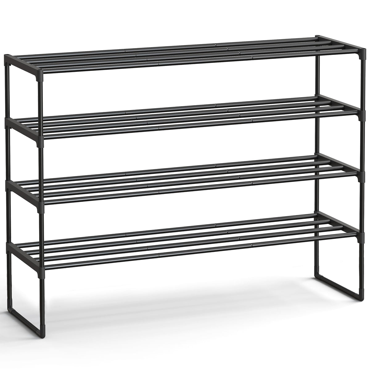 SONGMICS 4-Tier Shoe Rack front view for organized entryway storage