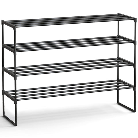 SONGMICS 4-Tier Shoe Rack front view for organized entryway storage