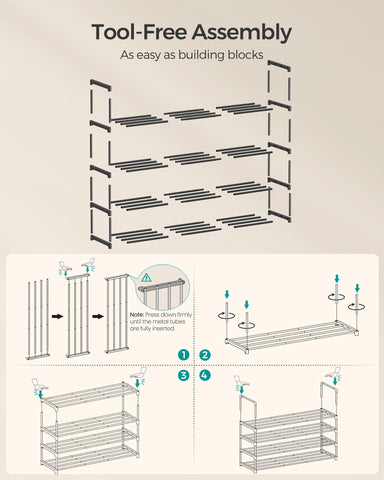 SONGMICS 4-Tier stackable module for vertical expansion