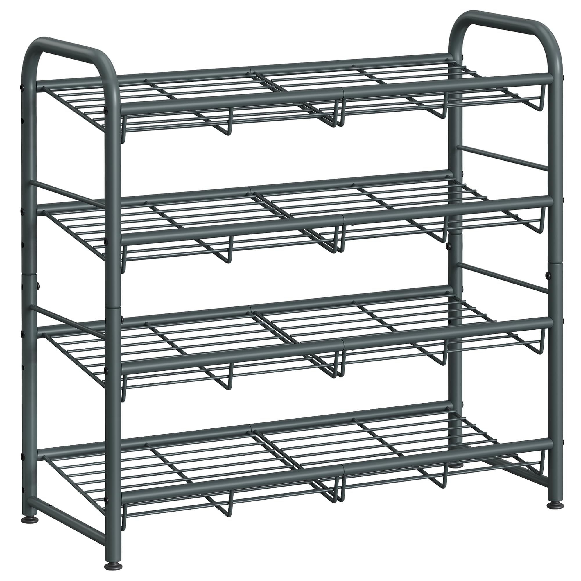 SONGMICS 4-Tier shoe rack front view shows organized entryway storage.