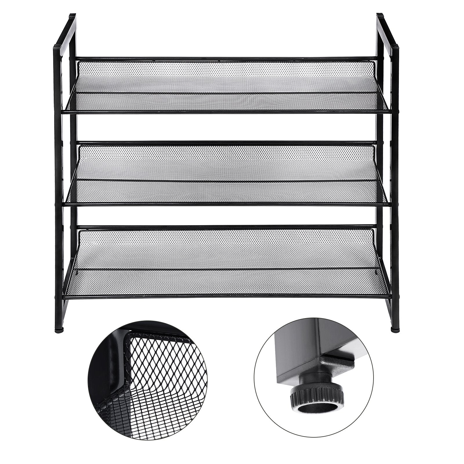 SONGMICS adjustable feet and anti-tip kit for stability on uneven floors.
