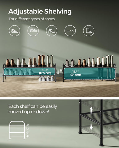 Songmics adjustable height feature adapts to various shoe sizes.
