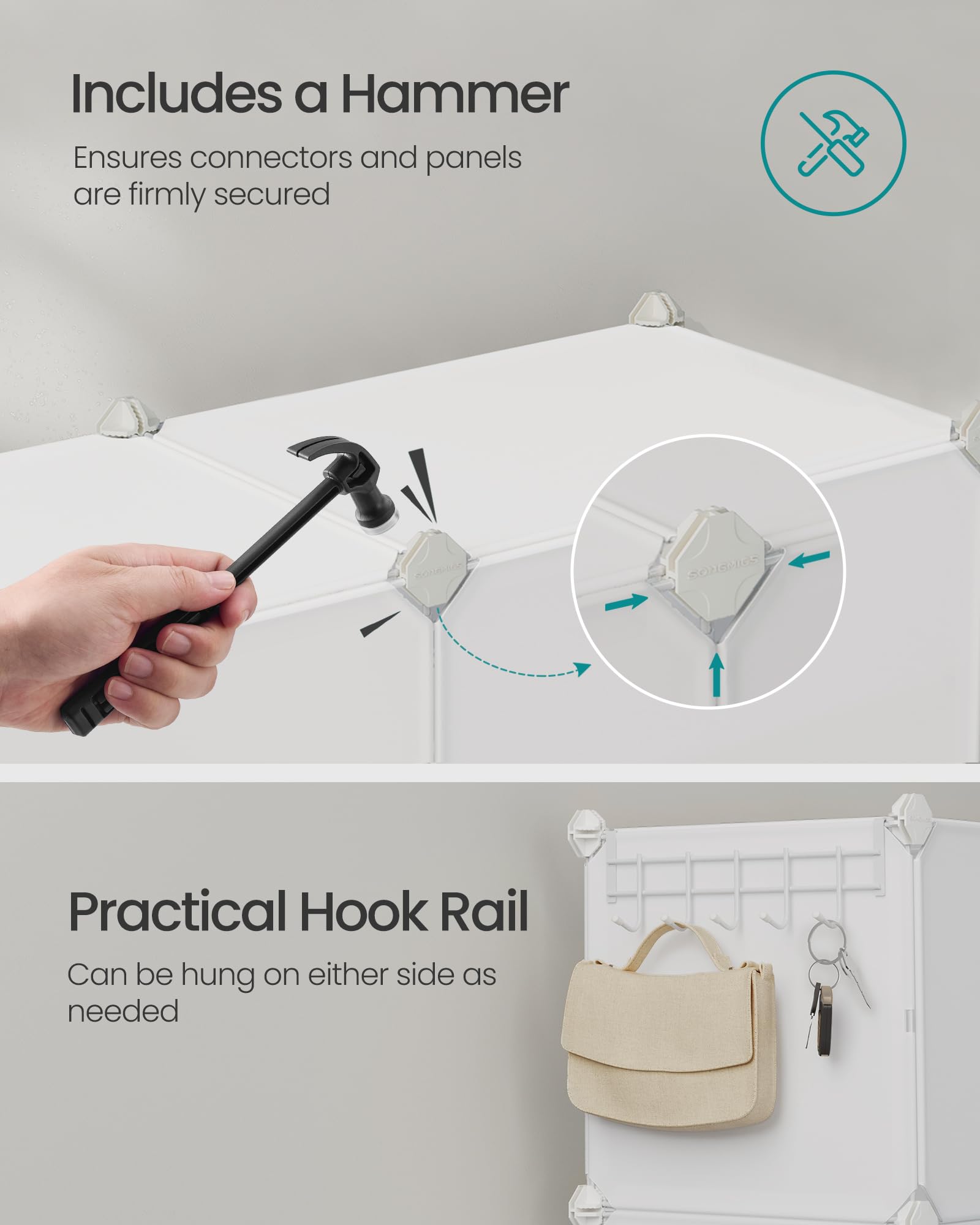 SongMICS anti-tip kit keeps the unit secure in busy entryways.